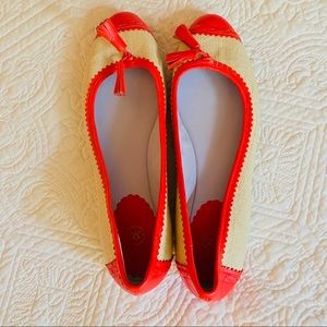 {Johnston & Murphy} NWT Red Jute Ballet Flats